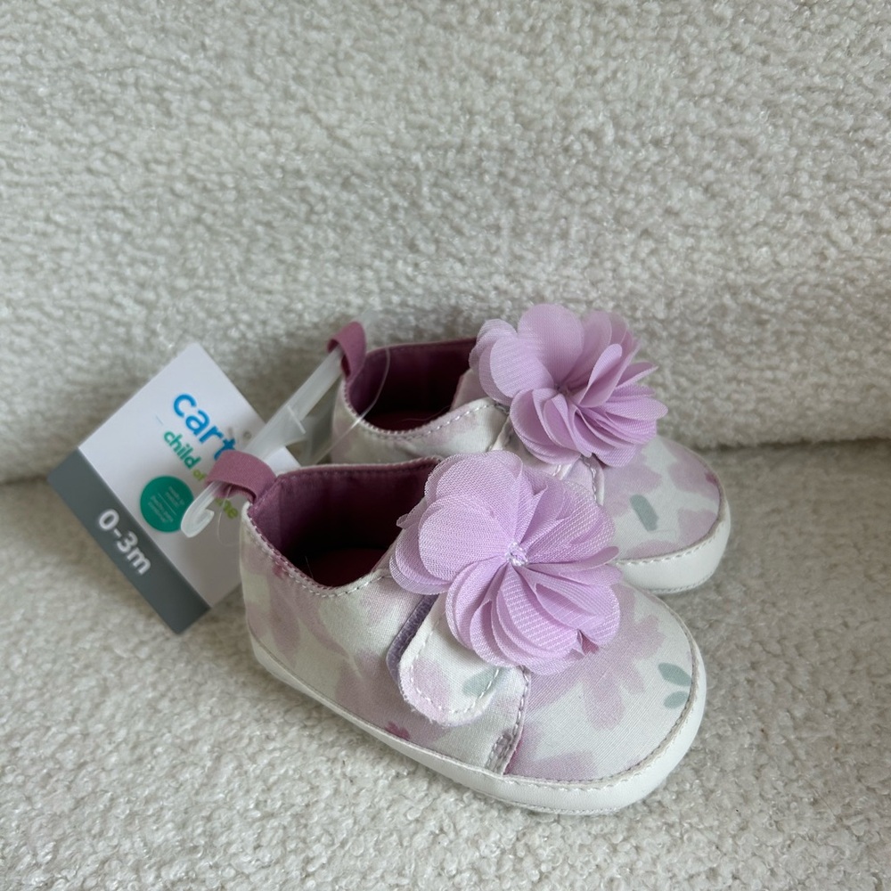 Carter's Purple Floral Baby Shoes